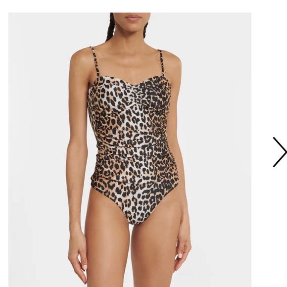 ganni leopard swimsuit